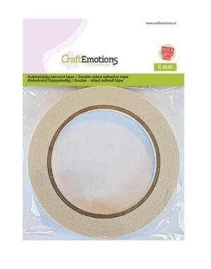 CraftEmotions Dubbelzijdig klevend tape 6mm 20 MT
