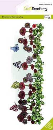 CraftEmotions clearstamps Slimline - Madeliefjes