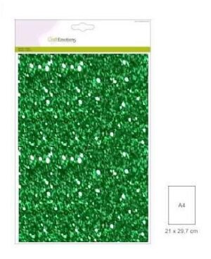 CraftEmotions glitterpapier 5 vel kerstgroen 120gr