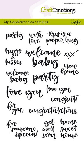 Craftemotions clearstamps a6 handletter- card moments