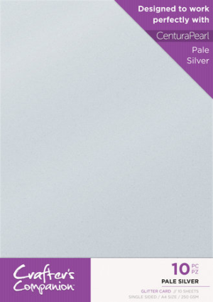 Crafter's Companion Glitter Card A4 Pack Pale Silver (10pcs)