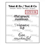 Crealies Tekst & Zo Dutch text stamp no.6 overlijden