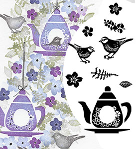 Majestix Clear Stempels Nan's garden MANA-01