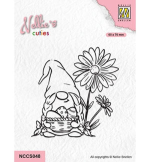 Nellie Snellen  Nellie's Cuties Clear Stamp Easter Gnom wit