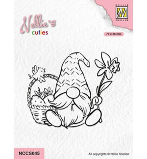 Nellie Snellen  Nellie's Cuties Clear Stamp Gnom with Easter