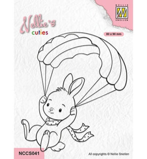Nellie's Cuties Clear Stamp, Parachuting Bunny
