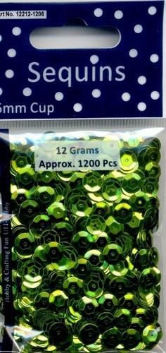 Pailletten facon metal lichtgroen 6 mm 12 GR