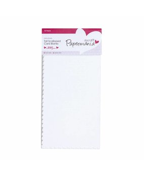 Papermania Tall Cards & Envelopes Scalloped White (12pk)