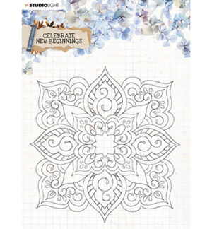 SL Clear Stamp background Celebrate new beginnings 150x150mm nr.519