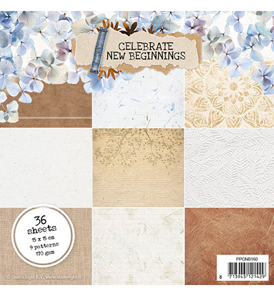 SL Paper pad Pattern Paper Celebrate new beginnings 150x150mm nr.160