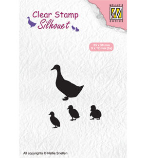 Silhouet Clear stamps 'duck with chicks'
