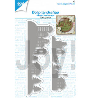 Snijstencil- Landschap huizen