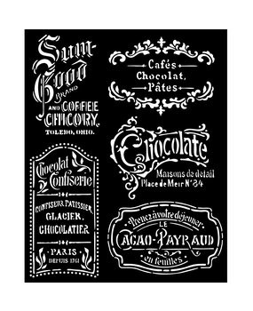 Stamperia Coffee and Chocolate Thick Stencil 20x25cm Plates