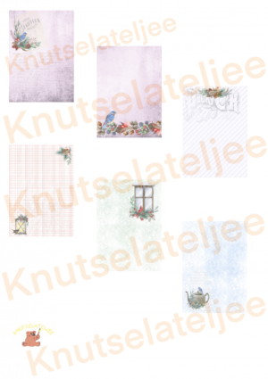 Wintervogels designpap(6st)