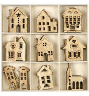 Wooden house 5x9pcs