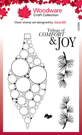 Woodware Big Bubble Bauble Joy Clear Stamps