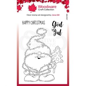 Woodware âFestive fuzzies clear singles stempel Mr Tomte