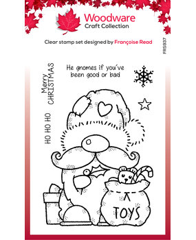 Woodware Santa Gnome Clear Stamps