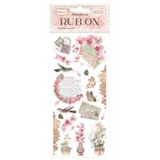 Rub-On cm 10, 16x21,6 - Orchids and Cats lettere