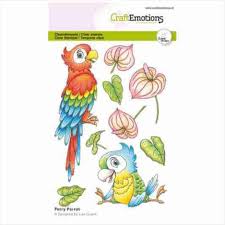 CraftEmotions Clearstamps A6 Perry papegaai Lian Qualm (02-24)