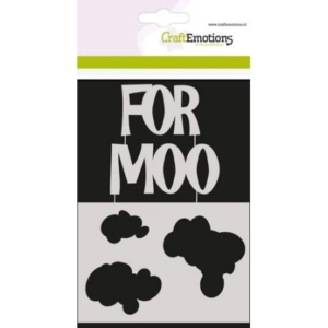 CraftEmotions Mask Stencil - Tekst FOR MOO (EN)
