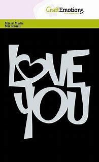 CraftEmotions Mask stencil - Tekst LOVE YOU A6 (EN)