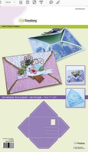 CraftEmotions stencil- envelop duo paper - rechthoek