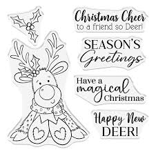 Crafter's Companion Cute Christmas Characters Clear Stamp Happy New Dear