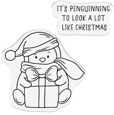 Crafter's Companion Punny Christmas Clear Stamp It's Penguinning