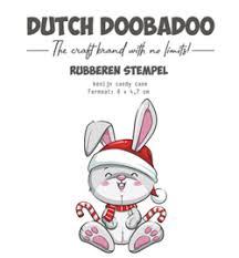 DDBD Rubber Stempel Konijn Candy Cane
