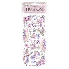 Lavender Rub-On 4x8,5 Inch Flowers