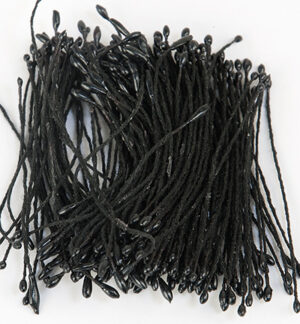 Meeldraden pearlized Black, round, 1mm, 144pcs