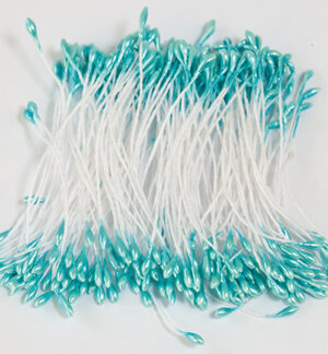 Meeldraden pearlized Blue, round, 1mm, 144pcs