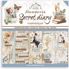 Stamperia Create Happiness Secret Diary 12x12 Inch Paper Pack