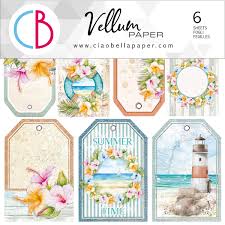 Vellum Summer Breeze Fussy Cut 6""x6"" 6/Pkg
