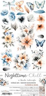 Craft O'Clock Paperpad ""Nighttime Chill"" (Extra Set Flowers) CC-C71-NC-11