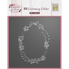 Nellie's Choice 3D Embossing Folder, Eggshaped Flower Wreath EF3D110