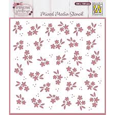 Nellie's Choice Mixed Media Stencil, Spring Flowers MMS4K-089