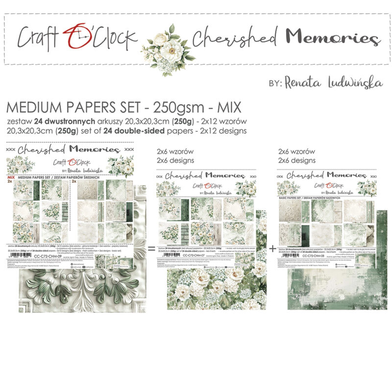 Craft O'Clock Paperpad ""Cherished Memories"" MIX (20.3*20.3)