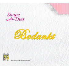 Nellie's Choice Shape Die Tekst Bedankt