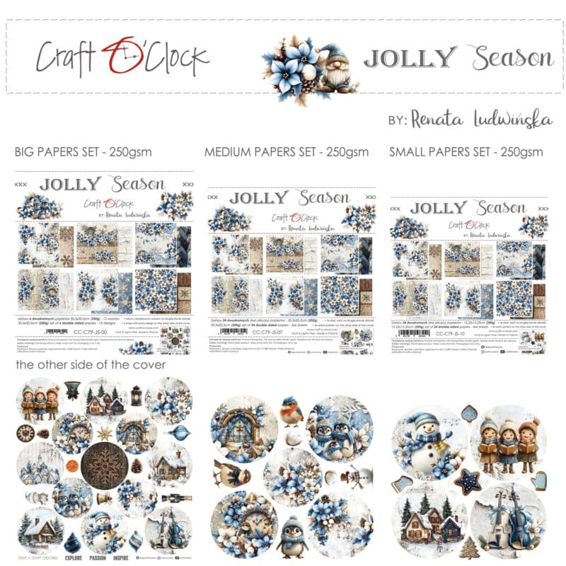 JOLLY SEASON - a set of papers 15,25x15,25cm