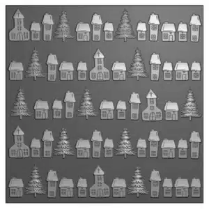 Vaessen Creative 3D Embossing Folder Kerstdorp 15x15cm 3625-0111
