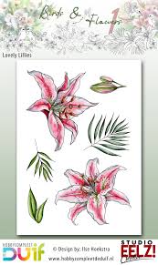 Studio EELZ - Clear Stamps -Birds & Flowers 1 - Lovely Lillies (2024005)