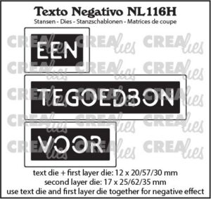 Crealies - Een tegoedbon voor - texto negativo (NL116H)