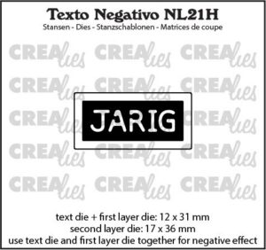 Crealies - Jarig(horizontaal) - texto negativo (NL21H)