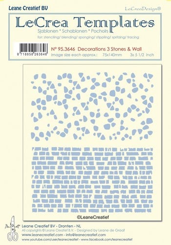 Leane Creatief - Decorations 3, stones & wall - stencil (95.3646)