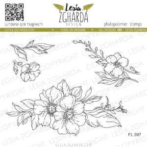 Lesia Zgharda Design photopolymer Stamp 'Flowers' (FL397)